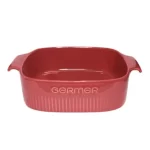 Travessa Porcelana Germer Quadrada Vermelha - 21cm