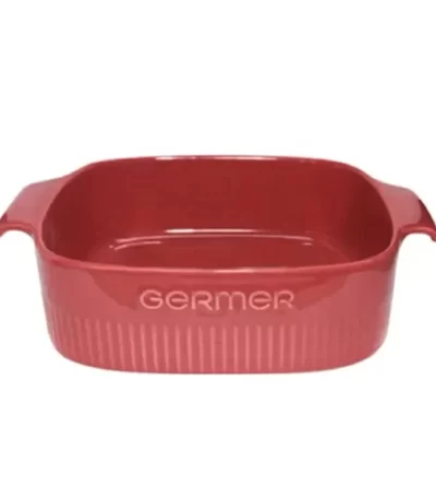 Travessa Porcelana Germer Quadrada Vermelha - 21cm