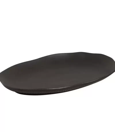 Travessa Retangular Preta Porto Brasil Matte - 30cm