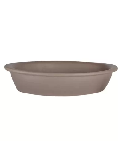 Assadeira Oval Cerâmica Ferrara Romanha Barricela 14218 Marrom Claro Matte - 34cm