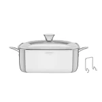 Caçarola em Aço Inox Quadrada Corpo Triplo Grano com Suporte para Tampa Tramontina 62144/220 - 4L
