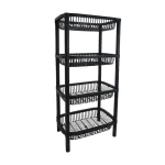 Fruteira Cesto Organizador Retangular Plástico Antares 4 Andares