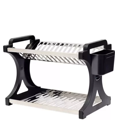 Escorredor de Pratos Preto Domum Inox - 16 Pratos