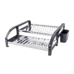Escorredor de Pratos Preto Cama Domum Inox - 16 Pratos