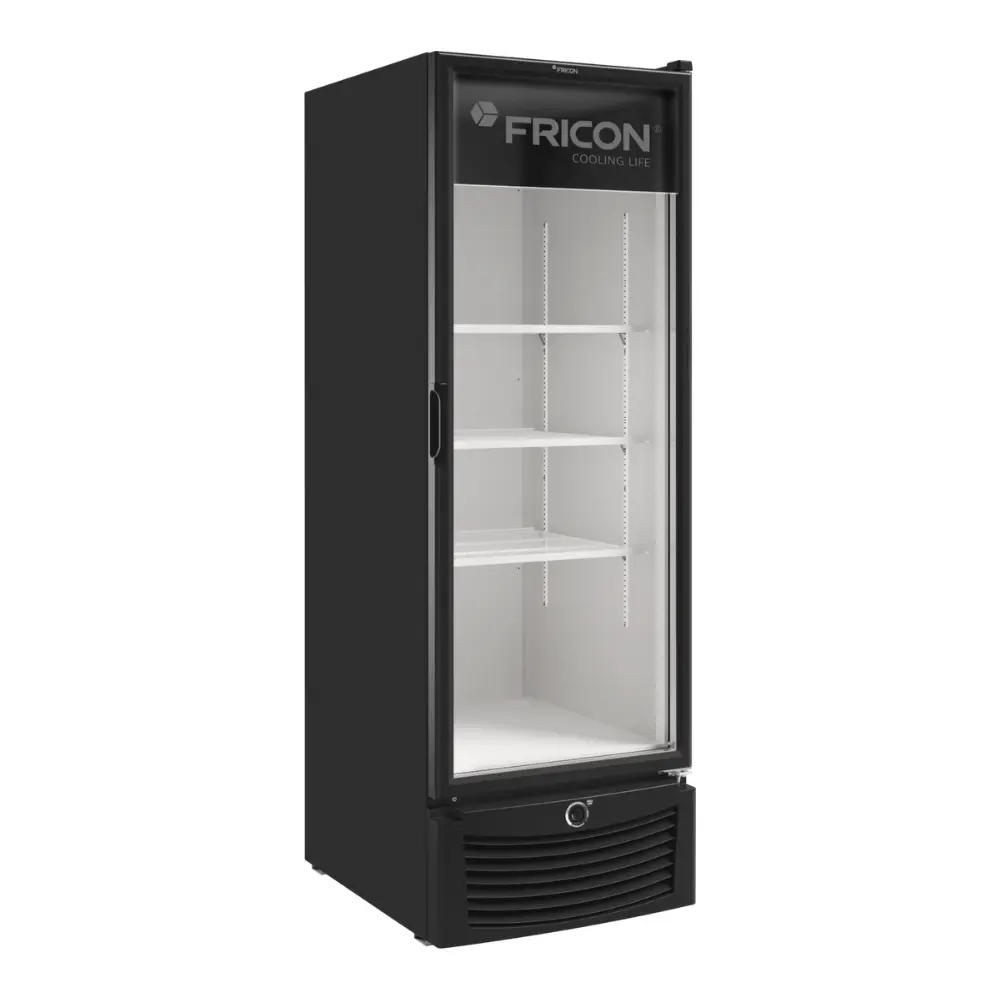 Freezer Vertical Porta de Vidro Preto 569L Tripla Ação Fricon VCET 569 V - 110v | 220v