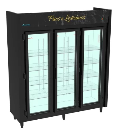 Refrigerador Expositor Vertical Auto Serviço Frios e LaticÍnios 3 Portas 1240L Kofisa - 220v