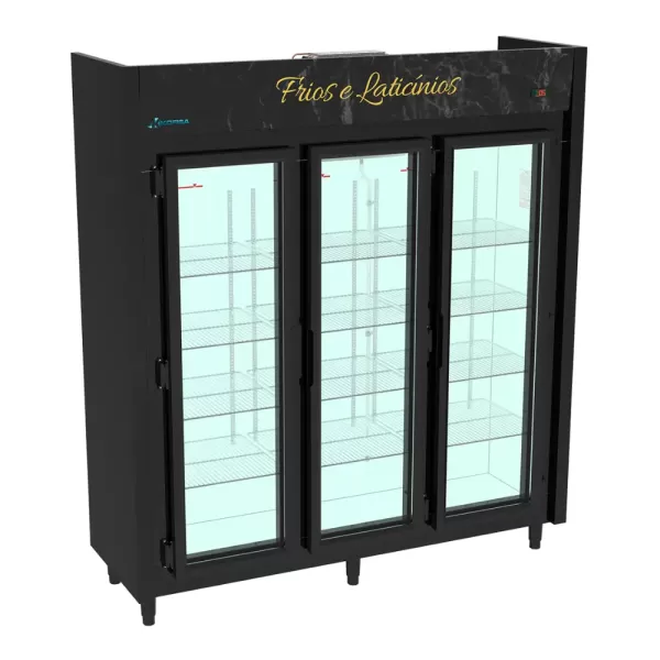 Refrigerador Expositor Vertical Auto Serviço Frios e LaticÍnios 3 Portas 1240L Kofisa - 220v