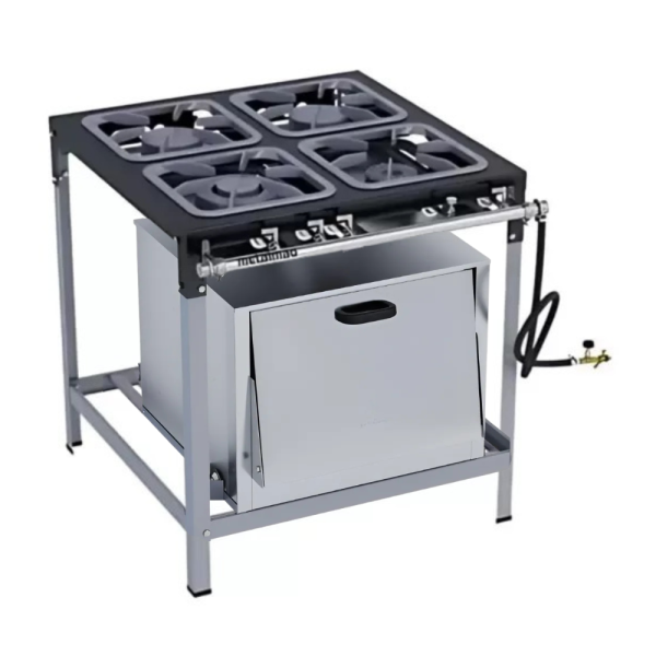 Fogão Stori Max Duo 30x30 4 Bocas com Forno Metalmaq M14
