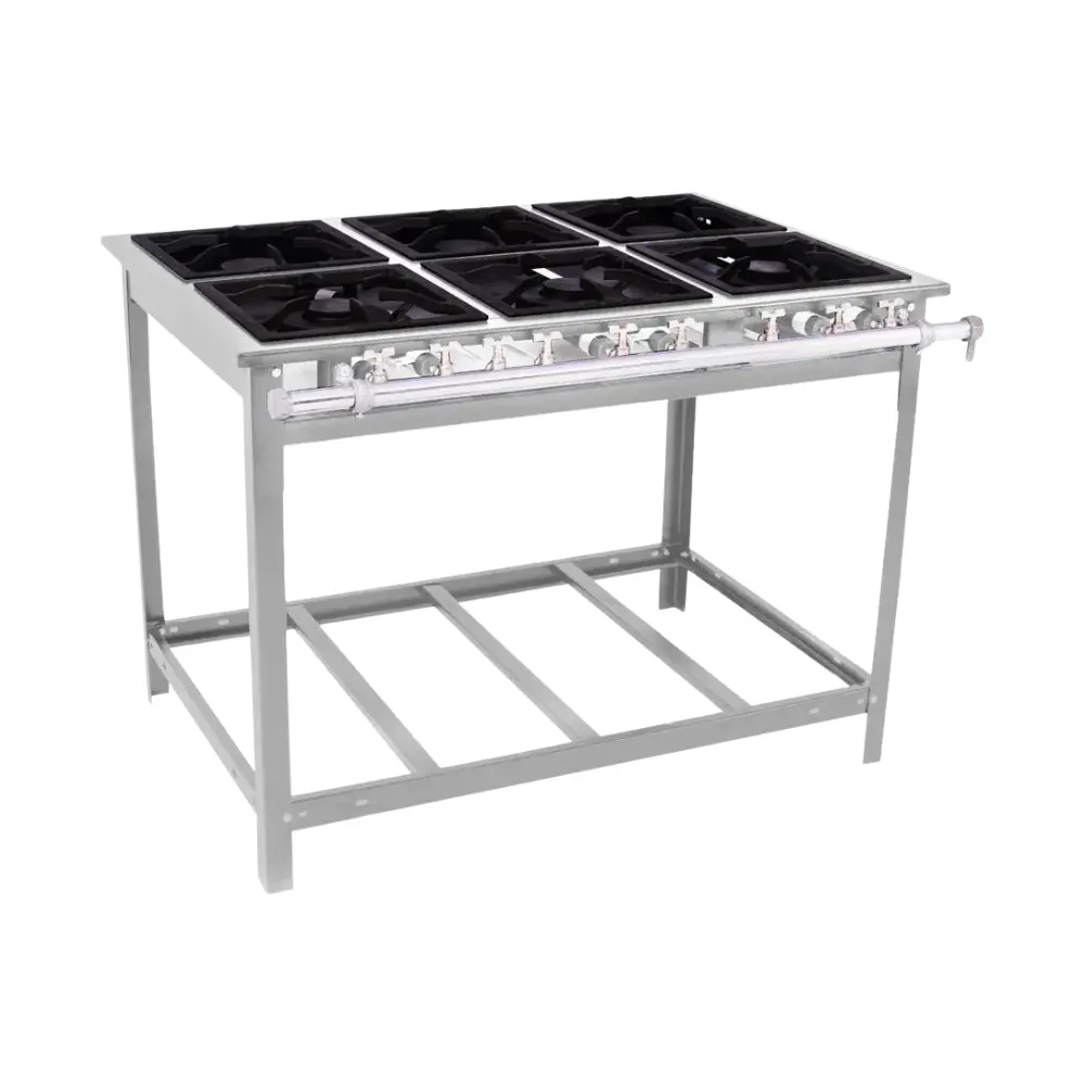 355.15.1355 Fogão Extra de Inox 30x30 6 Bocas Venâncio EI6 - Baixa Pressão - Imagem 1