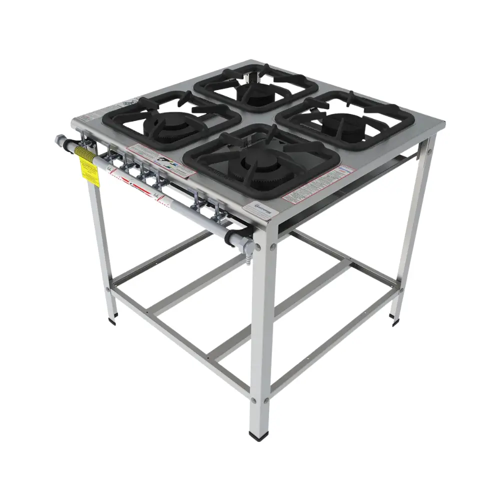 355.32.0602 Fogão Classic de Inox 30x30 4 Bocas Gastromaq FGCI 30 - Baixa Pressão - Imagem 1