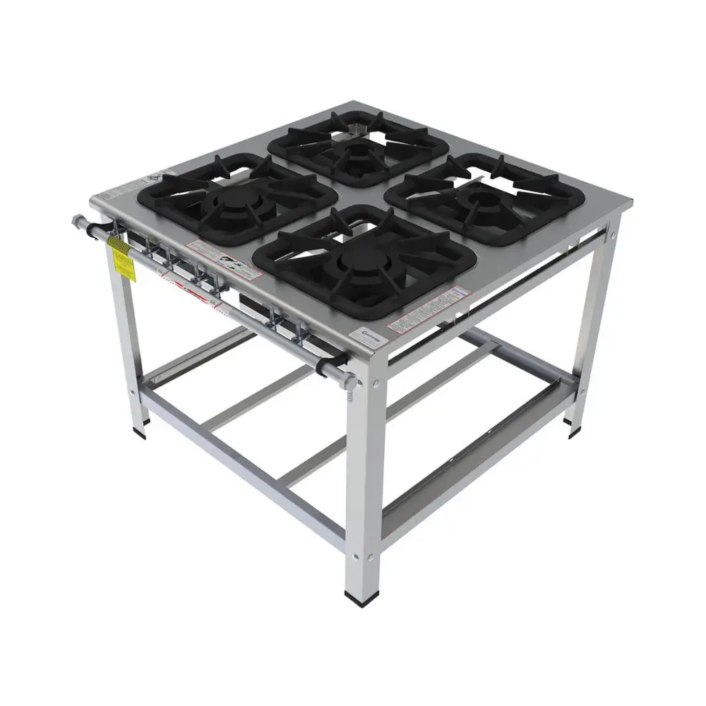 355.32.0609 Fogão Classic de Inox 40x40 4 Bocas Gastromaq FGCI 40 - Baixa Pressão - Imagem 1