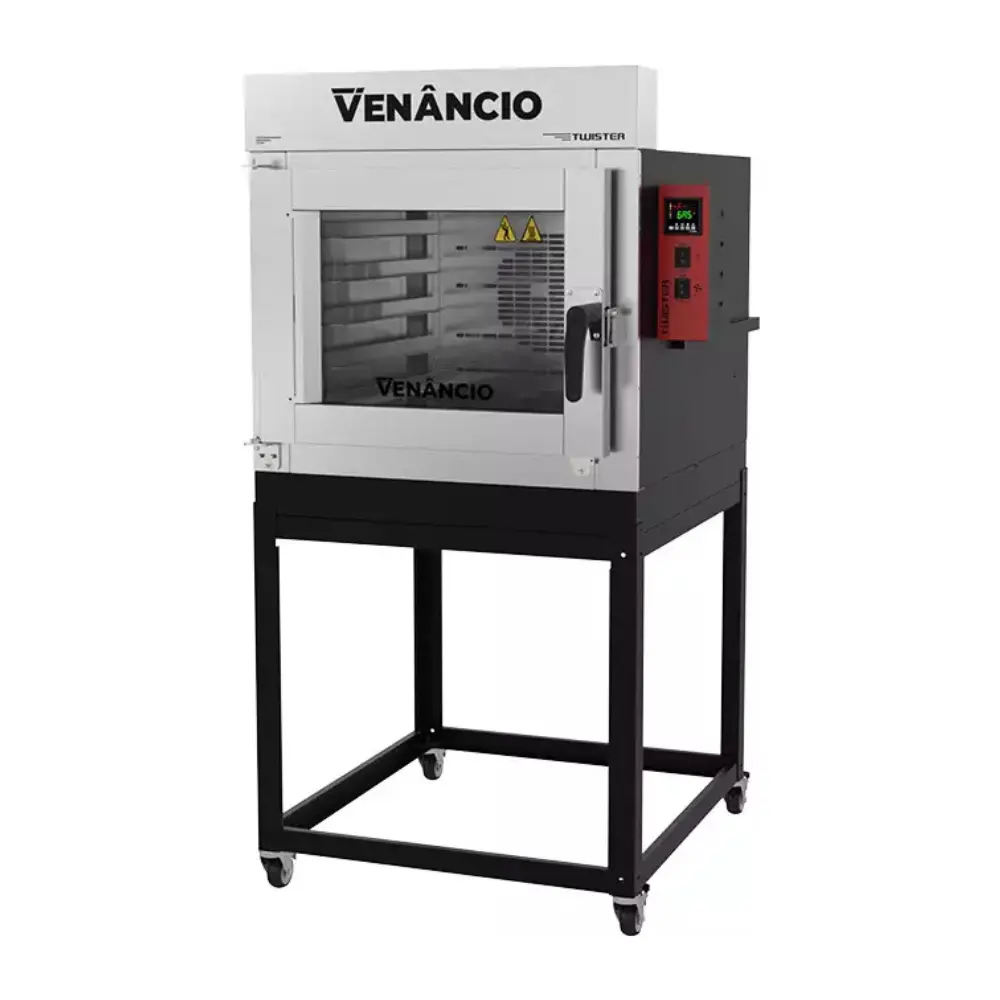 Forno Turbo Twister 5 Esteiras Interior e Exterior em Inox Venâncio FVT5G Monofásico - Gás GLP