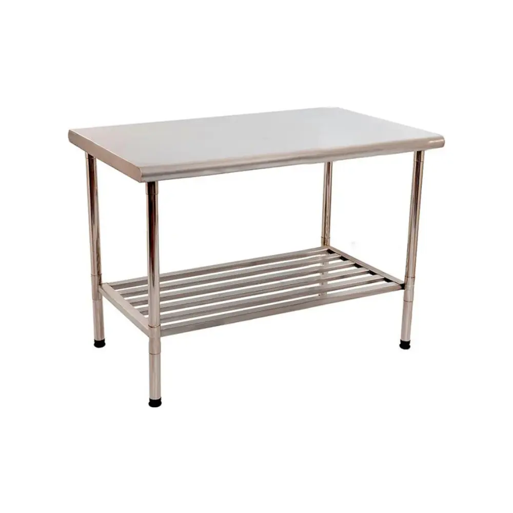 435.35.5155 Mesa de Aço Inox com Prateleira Gradeada Imeca 5814 - 150x70cm - Imagem 1