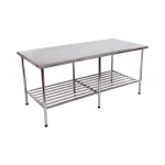 Mesa de Aço Inox com Prateleira Gradeada Imeca 5815 - 190x70cm