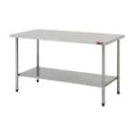 Mesa de Inox Lisa com Prateleira Sulfisa - 120x70cm