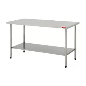 Mesa de Inox Lisa com Prateleira Sulfisa - 120x70cm