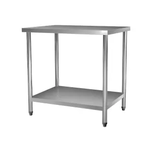 Mesa de Inox Lisa Fixa com Prateleira Sulfisa - 100x70cm