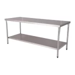 Mesa de Inox Lisa Fixa com Prateleira Sulfisa - 190x70cm