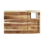 Tábua Petisqueira Retangular de Madeira Teca com Três Divisões Stolf 1304 - 39x25cm