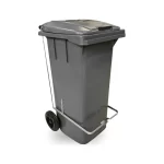 Lixeira Seletora com Pedal e Rodas Cinza Bolivar 324A - 120L