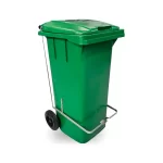 Lixeira Seletora com Pedal e Rodas Verde Bolivar 324A - 120L