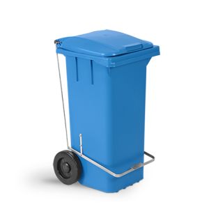 Lixeira Seletora com Pedal e Rodas Azul Bolivar 324A – 120L