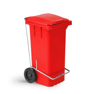 Lixeira Seletora com Pedal e Rodas Vermelha Bolivar 324A – 120L