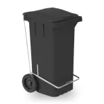 Lixeira Seletora com Pedal e Rodas Preta Bolivar 332A - 240L