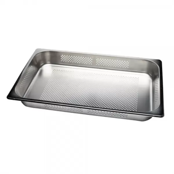 Cuba Gastronômica Perfurada GN 1/1 100mm em Aço Inox sem Alças Orcil