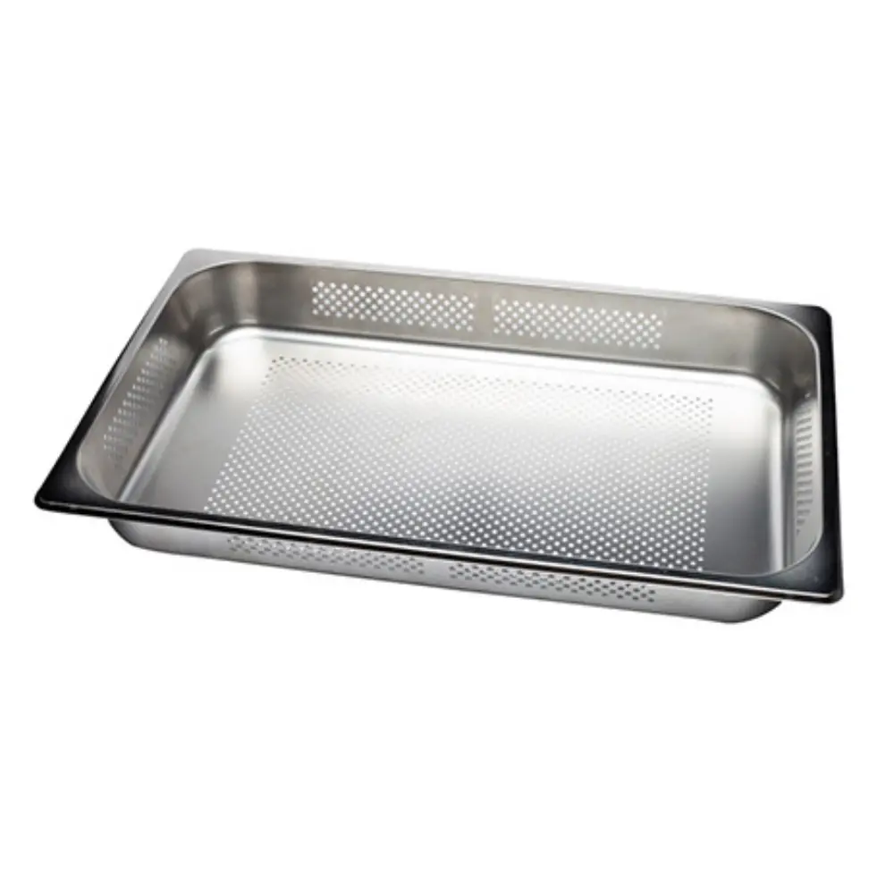 Cuba Gastronômica Perfurada GN 1/1 100mm em Aço Inox sem Alças Orcil