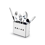Porta Talheres de Inox para Escorredor Mak Inox 9702