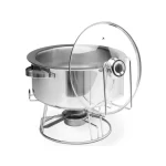 Rechaud Inox Redondo 7L com Tampa de Vidro e Fogareiro Forma 801810 - Banho Maria