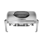 Rechaud Inox Retangular 1/2 9L com Tampa e Visor de Vidro Ormimaq CDAK1 – Banho Maria