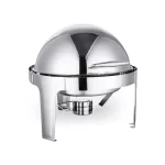 Rechaud Inox Redondo 6L com Tampa Basculante e Fogareiro Ormimaq CDB - Banho Maria