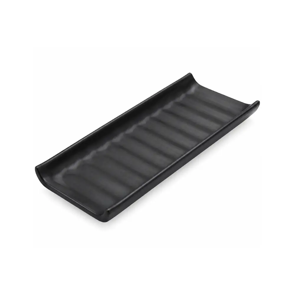 855.67.8010 Travessa Telha de Melamina para Sushi Sashimi Preta Weck 6682 - 25x13cm - Imagem 1