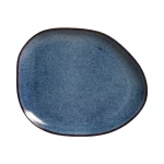 Prato Raso Oval Orgânico de Cerâmica Titanium Porto Brasil - 31cmx24cm