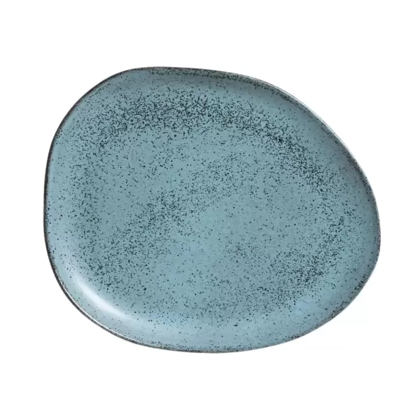 Prato Raso Oval Orgânico de Cerâmica Night Sky Porto Brasil - 31cmx24cm