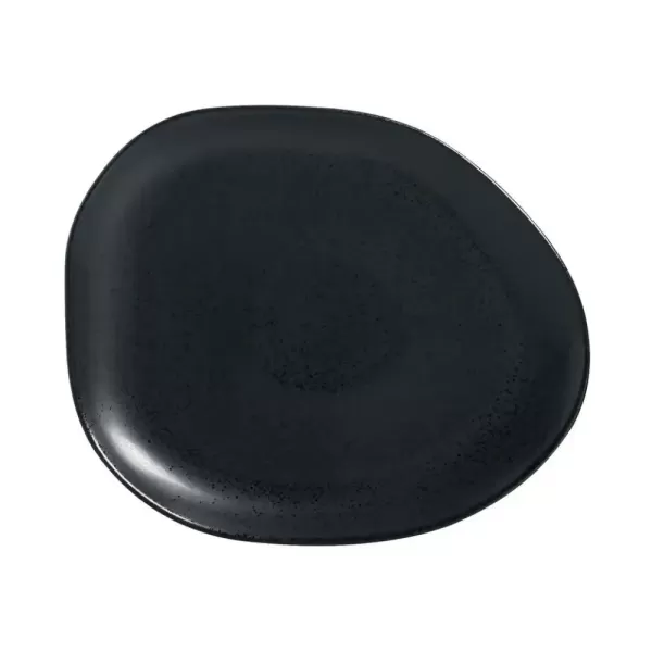 Prato Raso Oval Orgânico de Cerâmica Eclipse Porto Brasil - 31cmx24cm