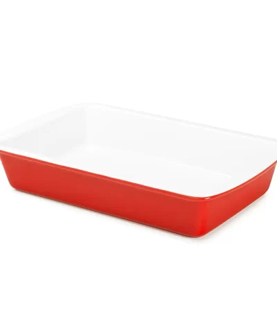 Travessa de Cerâmica Retangular Vermelha 31x20cm Ceraflame A50115 – 1,700L