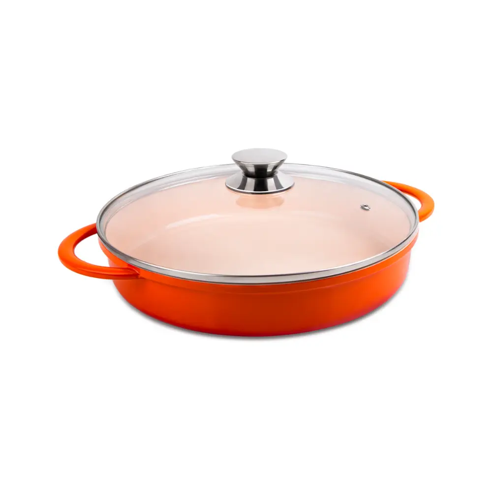 900.25.3090 Caçarola Baixa de Alumínio com Antiaderente Cerâmico Laranja Studio Hércules PA9000 - 3,5L - Imagem 1