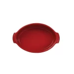 Travessa Assadeira de Porcelana Oval Vermelha Germer - 25x16cm