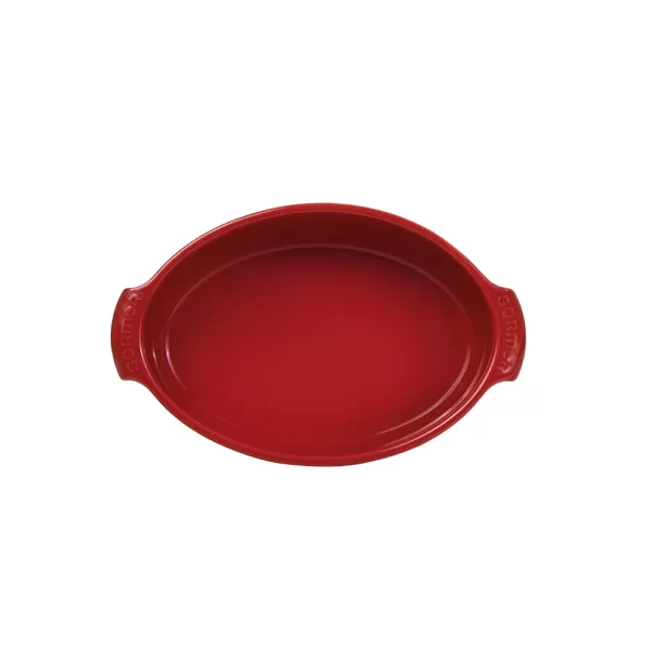 Travessa Assadeira de Porcelana Oval Vermelha Germer - 25x16cm