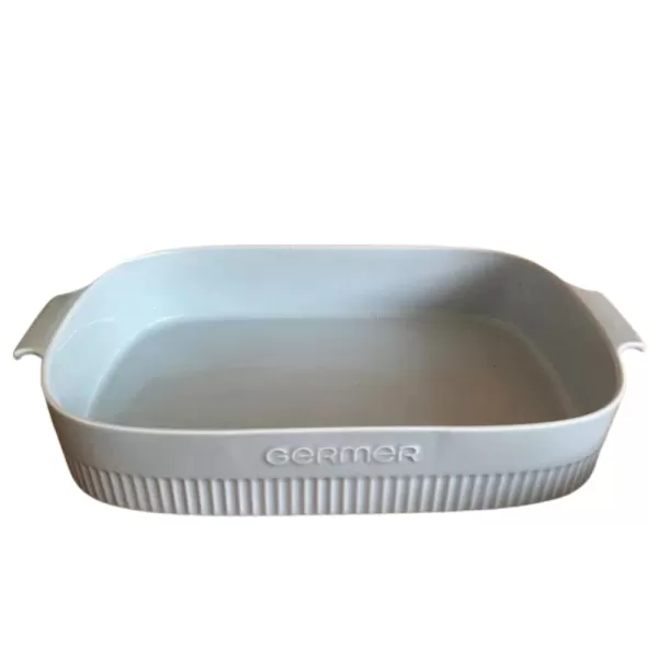 Travessa Assadeira de Porcelana Retangular Branca Germer - 28x17cm