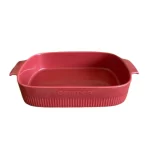 Travessa Assadeira de Porcelana Retangular Vermelha Germer - 28x17cm