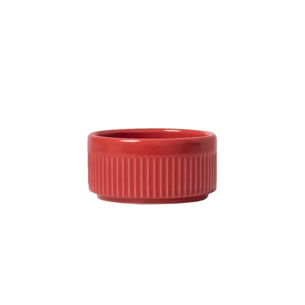 Ramekin de Porcelana Canelado Vermelho Germer - 240ml