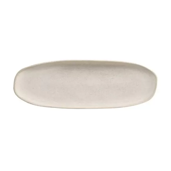 Travessa Assadeira Oval Rasa de Cerâmica Orgânico Latte Porto Brasil - 36x13cm