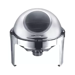 Rechaud Inox Redondo 1/1 6L com Tampa e Visor de Vidro Chef Line 50559 - Banho Maria