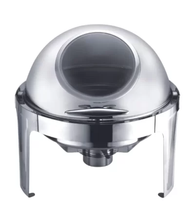Rechaud Inox Redondo 1/1 6L com Tampa e Visor de Vidro Chef Line 50559 - Banho Maria