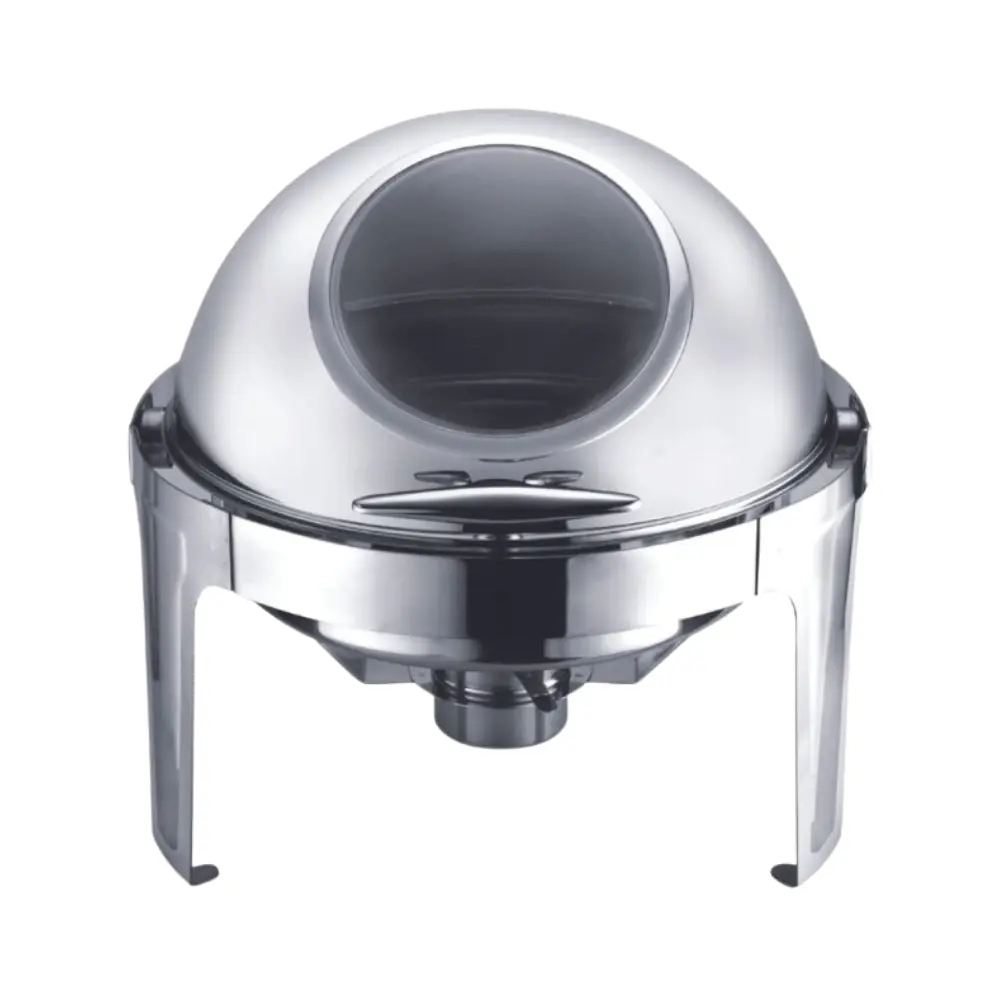 900.94.7000 Rechaud Inox Redondo 1/1 6L com Tampa e Visor de Vidro Chef Line 50559 - Banho Maria