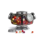 Baleiro de Vidro Pequeno Giratório com 5 Potes Boemia 274